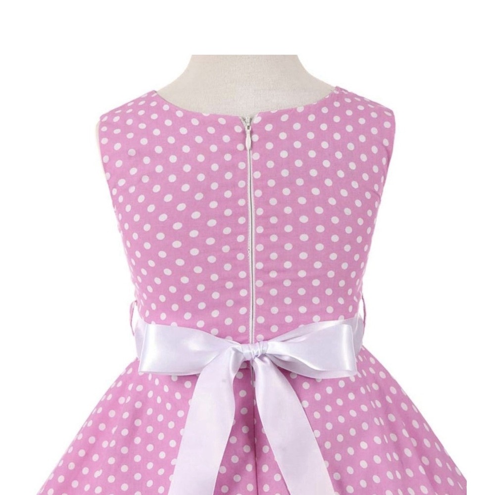 Ibtom Castle Pink Polka Dot Dress Size 4-5 Y  NWT